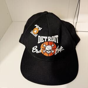 Detroit Pistons Bad Boys Yupoong Classics Black Wool Snapback Cap Hat with Pin